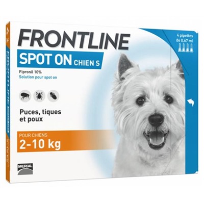 Frontline Spot-On Chien S (2-10 kg) 4 Pipettes