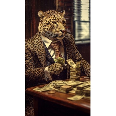 Декобокс. Леопард миллионер 40*50см