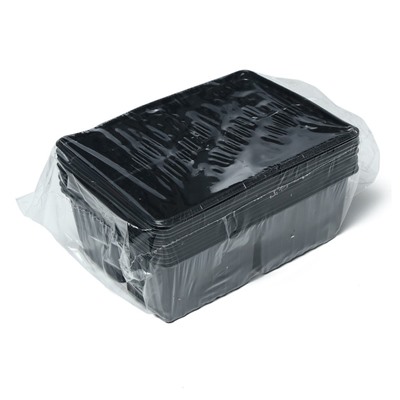 Кассета для рассады, на 4 ячейки, по 180 мл, пластиковая, чёрная, 18 × 13 × 6 см, в наборе 10 кассет, Greengo
