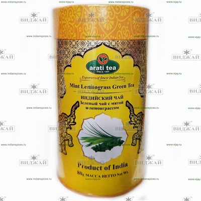 Чай зеленый индийский с мятой и лемонграссом "Arati Tea"