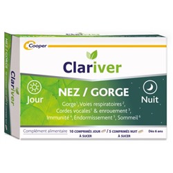 Clariver Nez-Gorge Jour and Nuit 15 Comprim?s ? Sucer