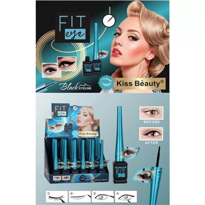 Жидкая подводка для глаз Kiss Beauty Fit Eye Liquid black Eye liner Waterproof