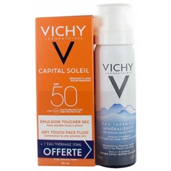 Vichy Capital Soleil ?mulsion Toucher Sec SPF50 50 ml + Eau Thermale 50 ml Offerte