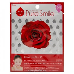 Маска для лица с молочным лосьоном и розой Pure Smile Sun Smile, Япония, 27 мл