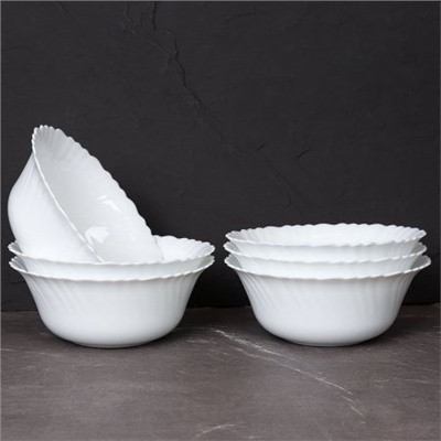 Набор суповых тарелок 6 штук 800 мл 178 мм белый А / LHW70/6 (WHITE) /уп 8/ форма Тюльпан