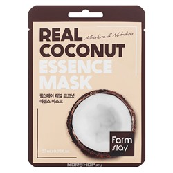 Тканевая маска с экстрактом кокоса Real Coconut Essence Mask FarmStay, Корея, 23 мл Акция