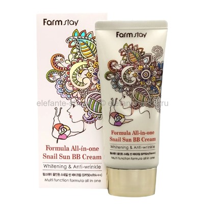 BB крем с экстрактом улитки FarmStay Formula All-in-one Snail Sun BB Cream 50ml (78)