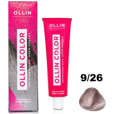 OLLIN COLOR Перманентная крем-краска для волос 9/26 блондин розовый 60 мл