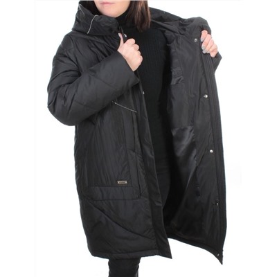 9915 BLACK Пальто женское зимнее JEARLIDER (200 гр. холлофайбера)