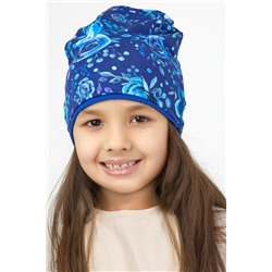 Детская шапка Синие цветы Василек