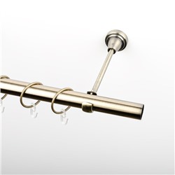 Карниз металлический стыкованный, 1-рядный, золото антик, гладкая труба, 300 см, ø 25 мм (df-100727)
