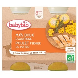 Babybio Ma?s Doux Poulet 8 Mois et + Bio 2 Pots de 200 g