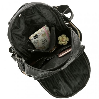 Женский кожаный рюкзак 958 BLACK