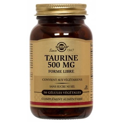 Solgar Taurine 500 mg 50 G?lules V?g?tales