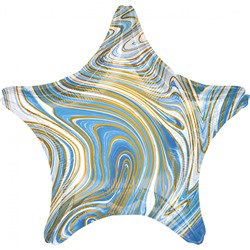 0167-5 Шар звезда мрамор голуб.45см