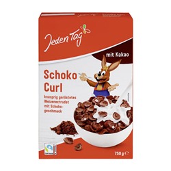 Пшеничные хлопья Jeden Tag Schoko Curl с шоколадным вкусом 750 гр