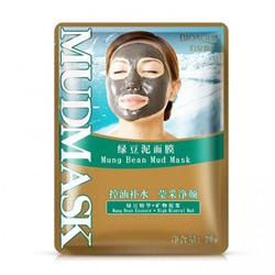 Грязевая минеральная маска для лица с бобами Мунг (20г.), BIOAQUA