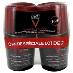 Vichy Homme Clinical Control D?odorant D?transpirant Anti-Odeur 96H Lot de 2 x 50 ml