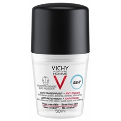 Vichy Homme D?odorant Anti-Transpirant 48H Anti-Traces Roll-On 50 ml