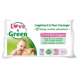 Love and Green Lingettes ? La Fleur d Oranger 64 Lingettes