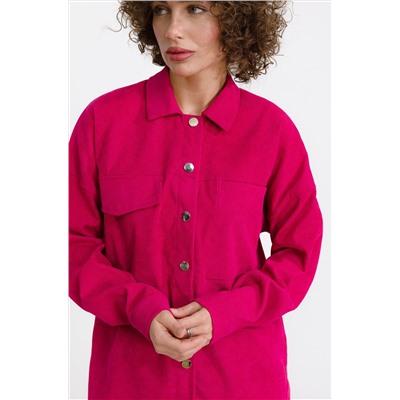 Женская вельветовая рубашка оверсайз на кнопках Happy Fox