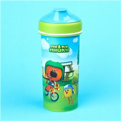 Бутылка детская «Ми-Ми-Мишки» с петлей, 400 мл., цвет зеленый