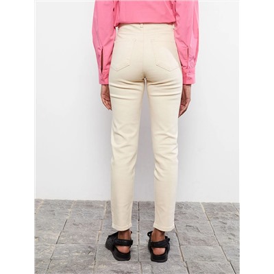 Узкие женские брюки из габардина со средней талией и прямыми карманами LCW CASUAL
