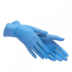 Перчатки виниловые голубые gloves 100шт (50пар) Размер XS