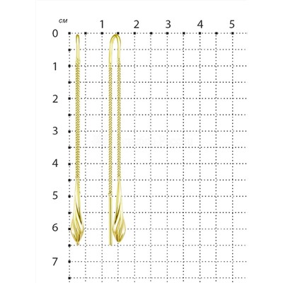 Серьги-продёвки из золочёного серебра 925 пробы п7-686лз