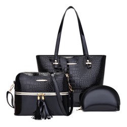 Комплект сумок из 3 предметов, арт А72, цвет:чёрный