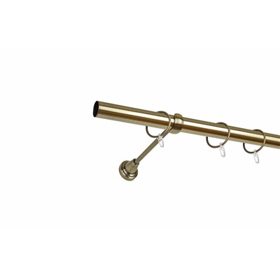 Карниз металлический 1-рядный "Кофу" , золото антик, гладкая труба, ø25 мм (kn-120)