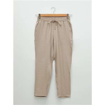 Женские прямые брюки с эластичным поясом и карманами LCW Casual