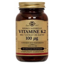 Solgar Vitamine K2 MK-7 Extrait de Natto 100 µg 50 G?lules V?g?tales