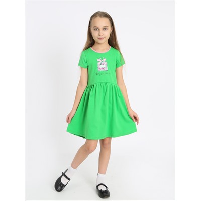 ПЛ-665/1 Платье Таня-1 с шелкографией Зелёный