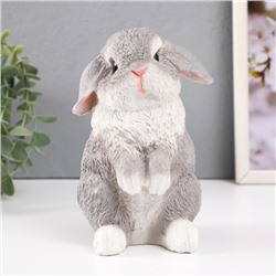 Копилка  "Кролик №4 Серый" высота 17,5 см, ширина 11,5 см, длина 11,5 см.