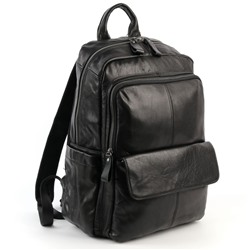 Кожаный дорожный рюкзак 5858 Блек