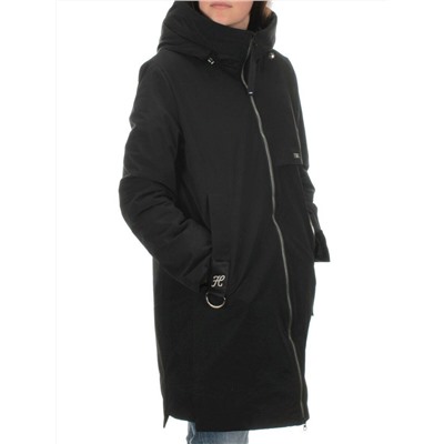 BM22839 BLACK Пальто демисезонное женское (100 гр. синтепон)