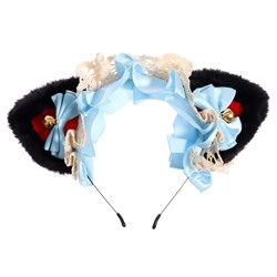 Карнавальный ободок «Ушки аниме», цвет голубой