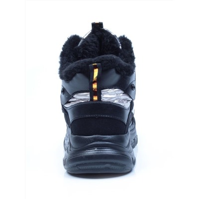 04-8524-3 BLACK Ботинки женские зимние (искусственные материалы)