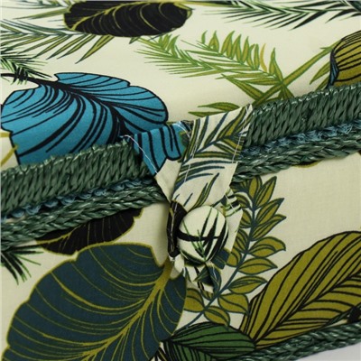 Шкатулка для рукоделия "Тропические листья на зелёном" 20х20х11 см