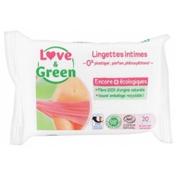 Love and Green Lingettes Intimes 20 Lingettes