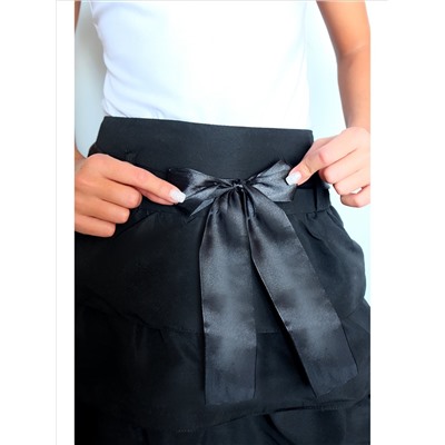 Чёрная школьная юбка для девочки с оборками 80276-ДШ22
