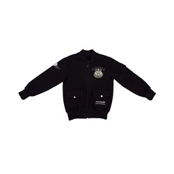 Куртка для мальчика ПДД457258 Состав хлопок 95% + лайкра 5%, Цвет черный / - / Надпись авиатор / - / - / -, Размер 64-128