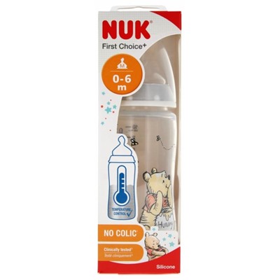 NUK First Choice + Biberon Temperature Control Disney Baby 300 ml 0-6 Mois