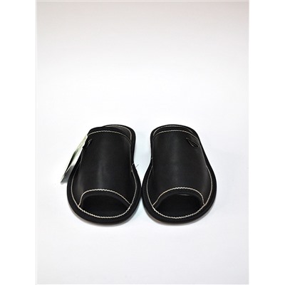 Арт 78 - Тапочки кожаные открытые черные