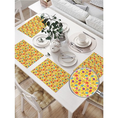 Салфетки на стол для сервировки «Геометрические узоры на яйцах», размер 32x46 см, 4 шт в уп.   10463