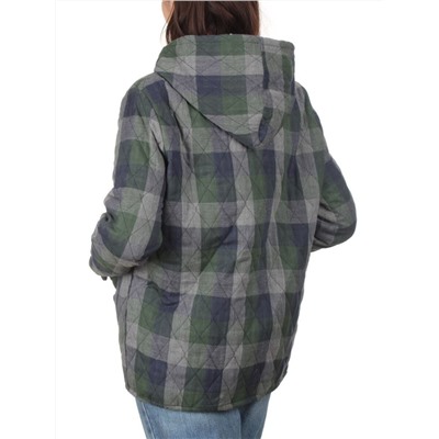 W-128 GREEN/BLUE Куртка демисезонная женская (100% хлопок, синтепон 50 гр.)