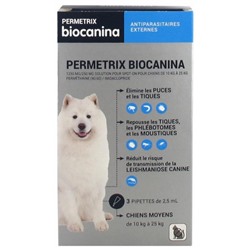 Biocanina Permetrix Chiens Moyens 3 Pipettes