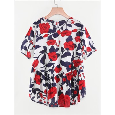 Модная блуза с цветочным принтом