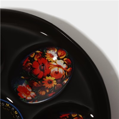 Подставка стеклянная для яиц  Доляна «Пасха», 10 ячеек, 24×20,5 см, цвет чёрный